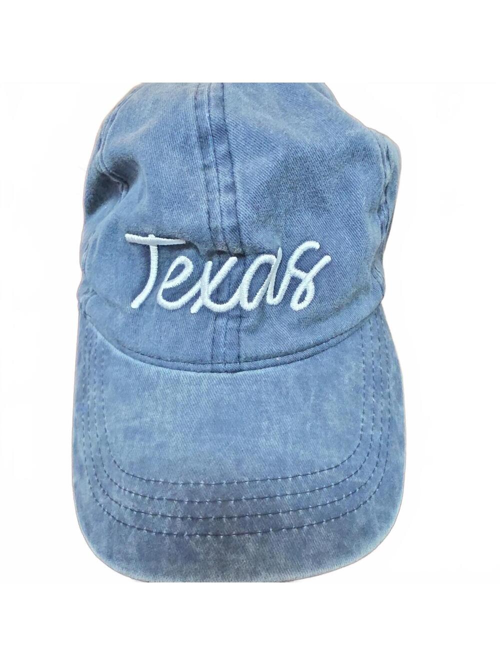 David and Young Texas spellout Distressed Baseball Cap Blue Adjustable Strap
